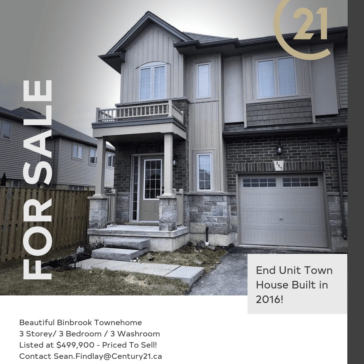 Featured Binbrook Townhome For Sale: Move in Immediately