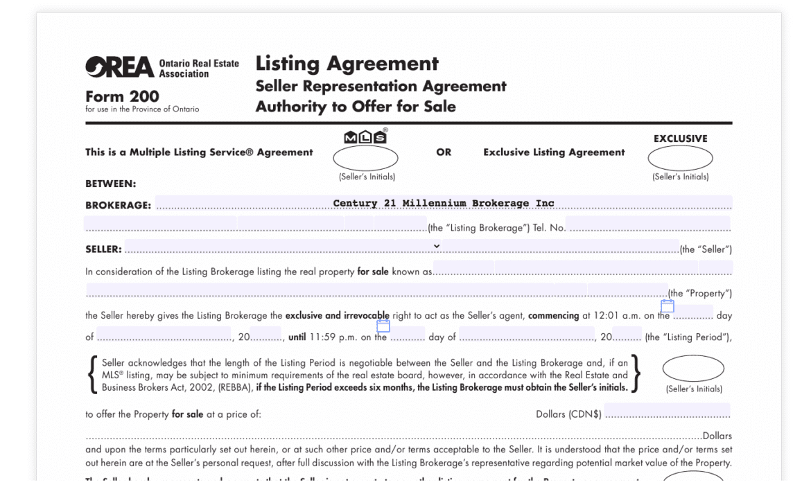 assignment clause real estate ontario