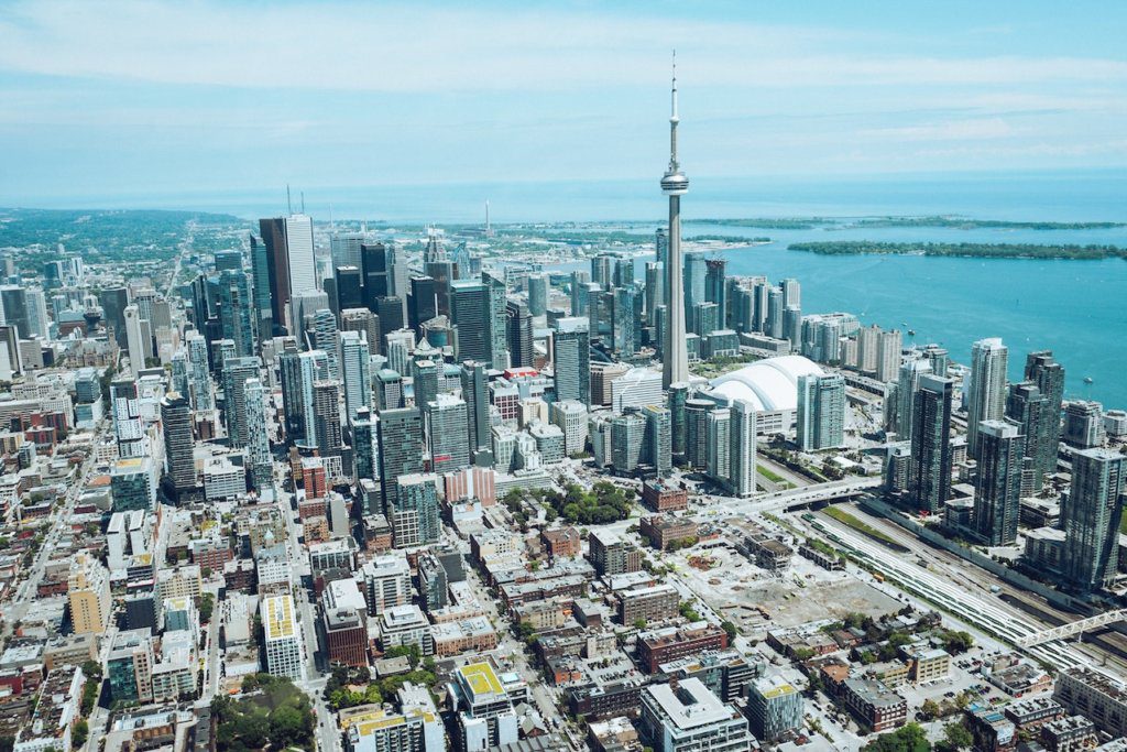 An aerial view of Toronto