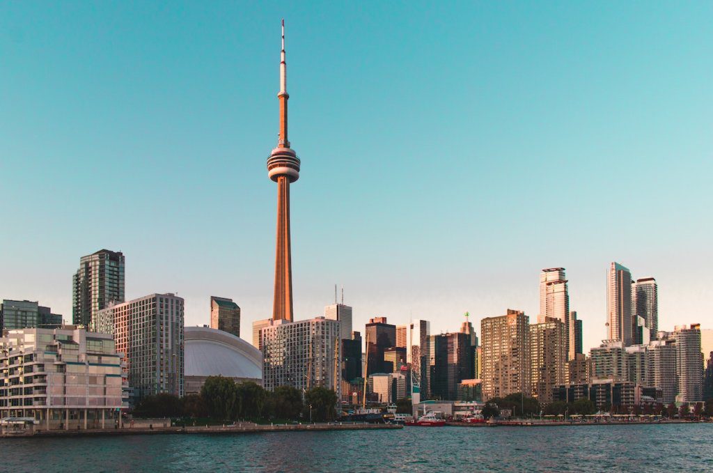 panoramic view of Toronto across the water